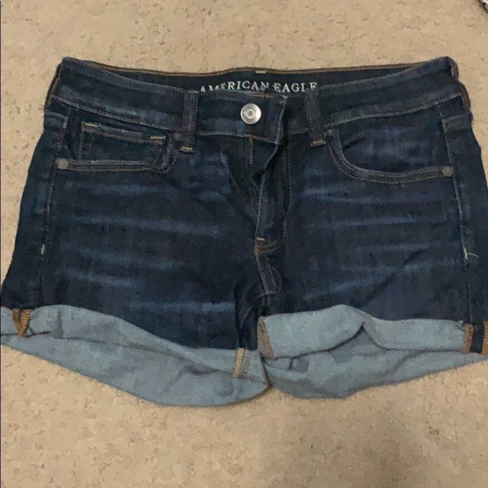 American eagle dark wash shorts